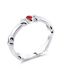 Bone with Rhinestone Surgical Steel Rings SKR-05